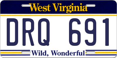 WV license plate DRQ691