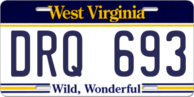 WV license plate DRQ693