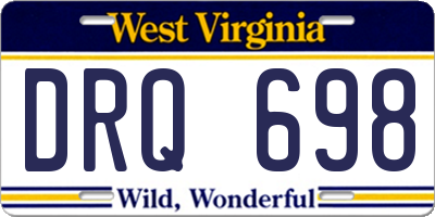 WV license plate DRQ698