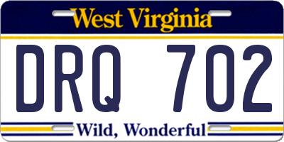 WV license plate DRQ702