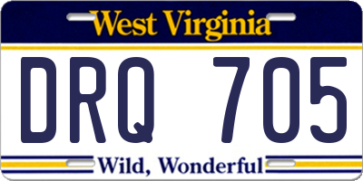 WV license plate DRQ705