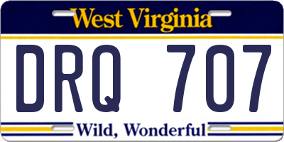 WV license plate DRQ707