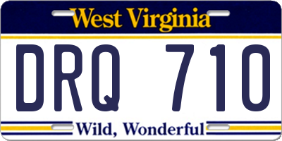 WV license plate DRQ710