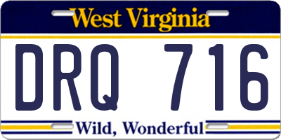 WV license plate DRQ716