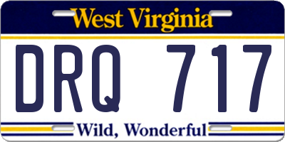 WV license plate DRQ717