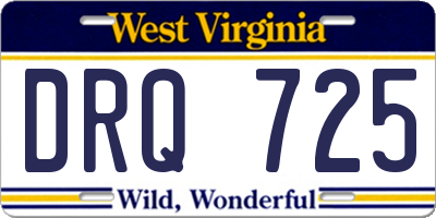 WV license plate DRQ725