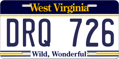 WV license plate DRQ726