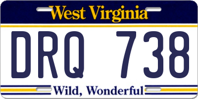 WV license plate DRQ738