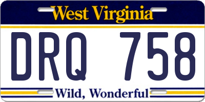 WV license plate DRQ758