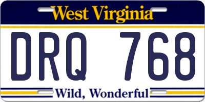 WV license plate DRQ768