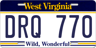 WV license plate DRQ770