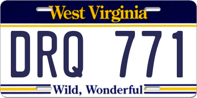 WV license plate DRQ771