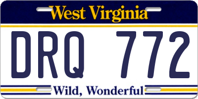 WV license plate DRQ772