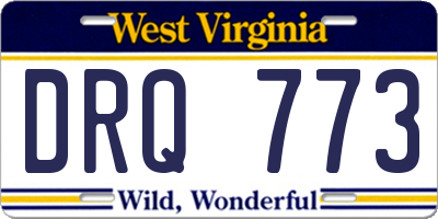WV license plate DRQ773