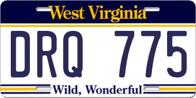 WV license plate DRQ775