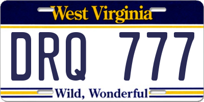 WV license plate DRQ777