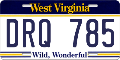 WV license plate DRQ785