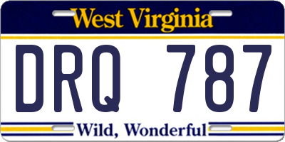 WV license plate DRQ787