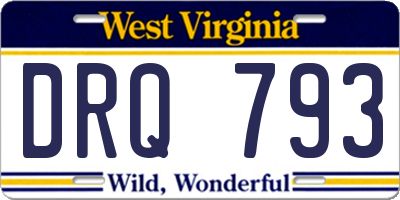 WV license plate DRQ793