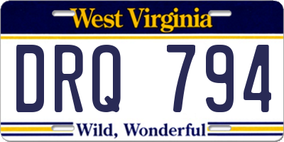 WV license plate DRQ794