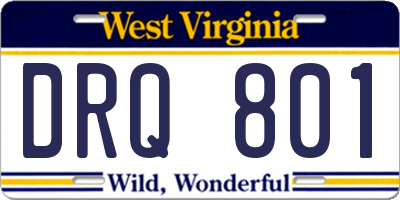 WV license plate DRQ801