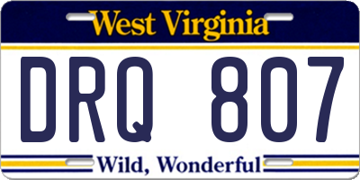 WV license plate DRQ807