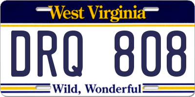 WV license plate DRQ808