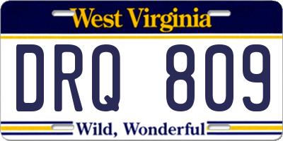 WV license plate DRQ809