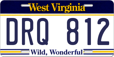 WV license plate DRQ812