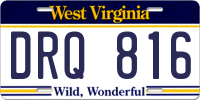 WV license plate DRQ816