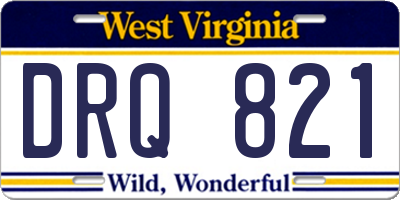 WV license plate DRQ821