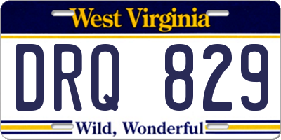 WV license plate DRQ829