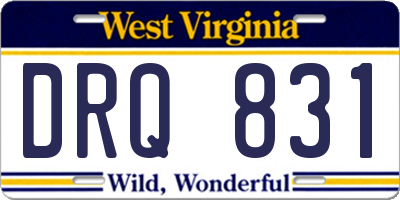 WV license plate DRQ831