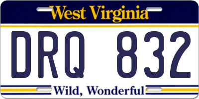WV license plate DRQ832