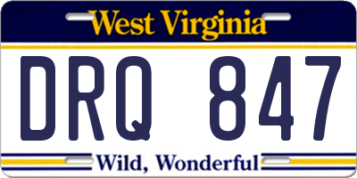 WV license plate DRQ847