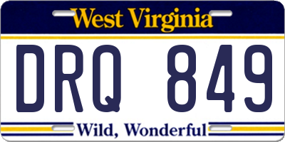 WV license plate DRQ849