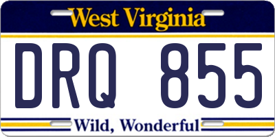 WV license plate DRQ855