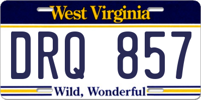 WV license plate DRQ857