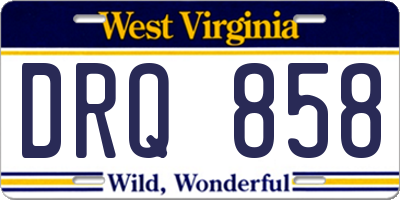 WV license plate DRQ858
