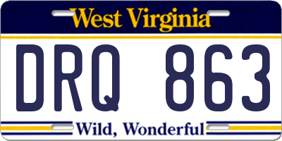 WV license plate DRQ863