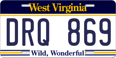 WV license plate DRQ869