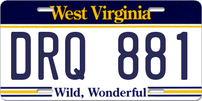 WV license plate DRQ881