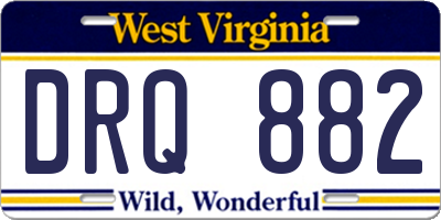 WV license plate DRQ882