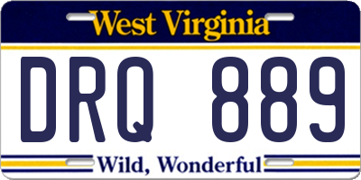 WV license plate DRQ889
