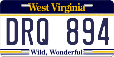 WV license plate DRQ894
