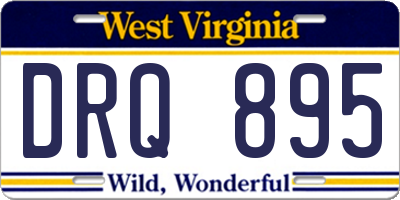 WV license plate DRQ895