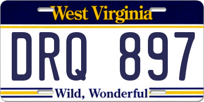 WV license plate DRQ897