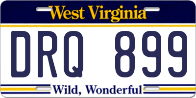 WV license plate DRQ899