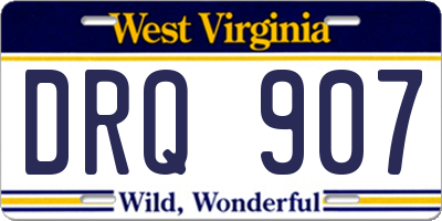 WV license plate DRQ907