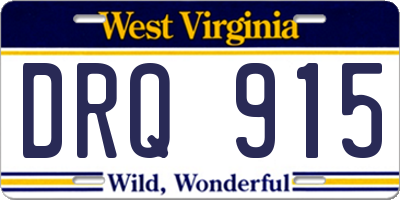 WV license plate DRQ915